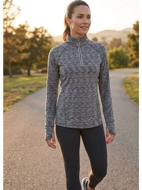Ideology 1/4 Zip Athletic Pullover Shirt Size M Norm Core Sporty